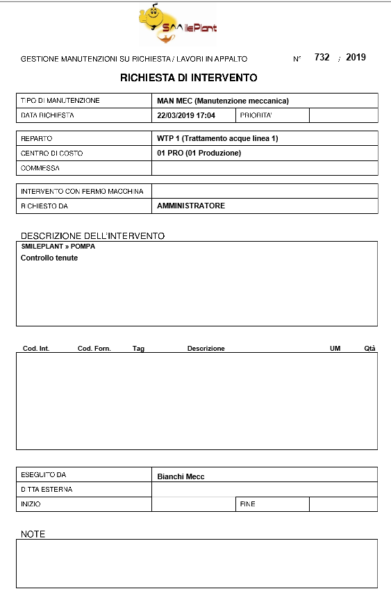 Manuale software gestione manutenzioni SmilePlant