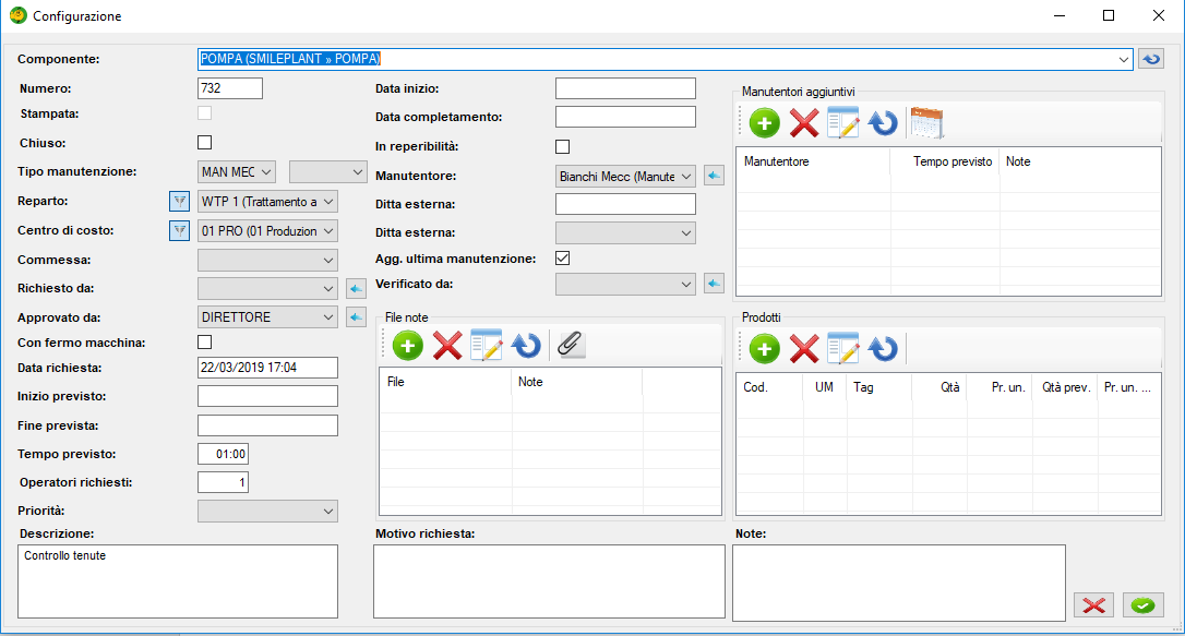 Manuale software gestione manutenzioni SmilePlant