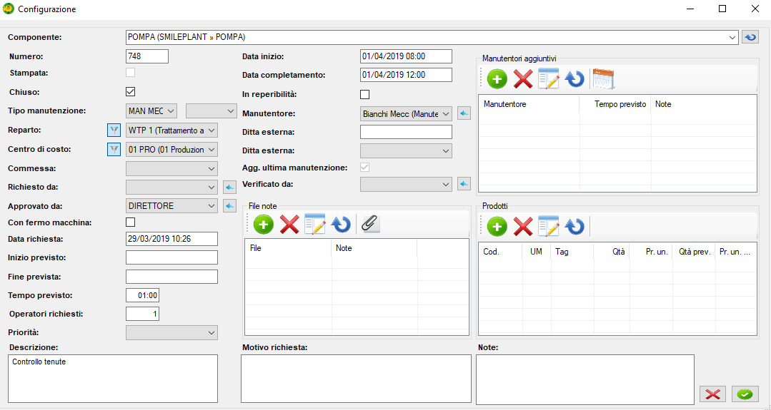 Manuale software gestione manutenzioni SmilePlant